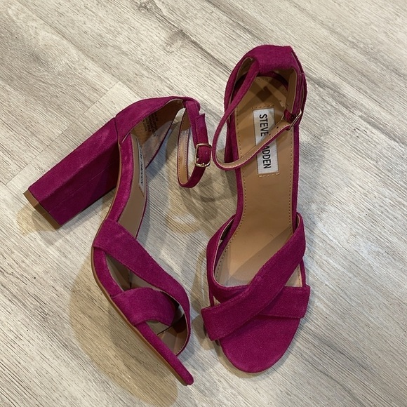 Steve Madden SHENA Purple Suede Heels Size 8 - Picture 1 of 7